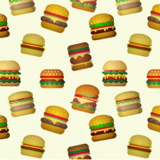 卡通各种汉堡快餐背景