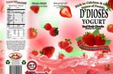草莓汁标签设计图片