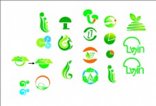 绿色蔬菜标示LOGO蘑菇标志茵
