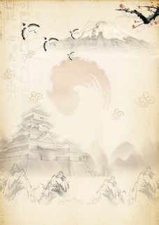 日本海报设计简约日本旅游海报背景设计