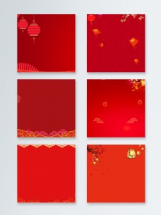 中国新春红色喜庆主图背景