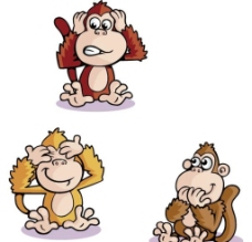 可爱猴子矢量素材图片