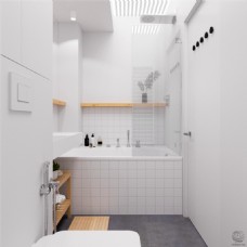 现代清新卫生间白色背景墙室内装修效果图