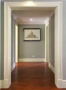 现代简约客厅走廊木地板室内装修效果图