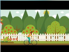 骑自行车flash环保动画