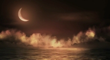 月光下的宁静海面循环视频素材