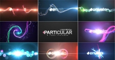 8组多彩炫丽粒子光线logo演绎AE模板