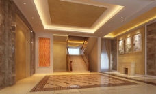 房屋客厅楼梯3d模型图片