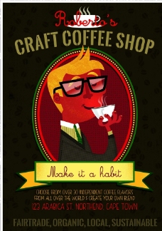 卡通手工咖啡个性宣传图片