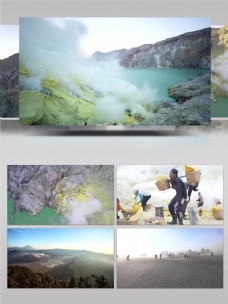 人文景观2K印尼火山景观旅游风光人文展示