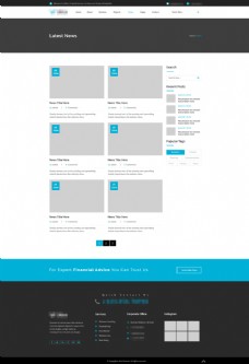 电子资讯蓝色科技商务电子新闻资讯网站模板