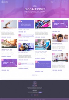 瑜伽运动紫色的健身运动瑜伽网站建设项目