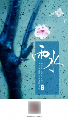雨水节日节气海报