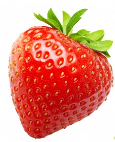 一粒新鲜的草莓透明装饰素材