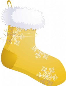 黄色圣诞袜png元素