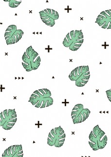 绿色叶子简约植物叶子抽象呗设计