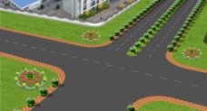 路口绿化方案图片