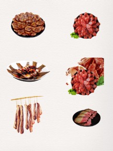 日式美食中式桌上节日飘香美味腊味食品装饰图案