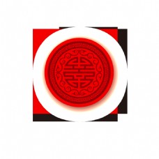 古典纹饰圆形红色古典花纹装饰素材