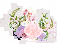 花的彩绘手绘高贵的水彩花卉png透明素材