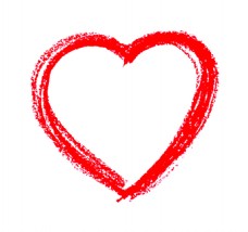 红色手绘爱心节日元素