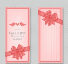 粉色 蝴蝶结装饰 婚礼卡图片