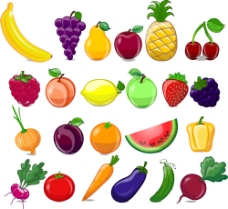 卡通 矢量水果蔬菜图图片