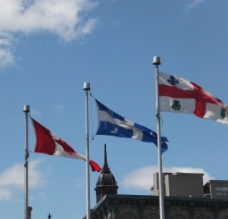 出国移民加拿大魁北克国旗图片