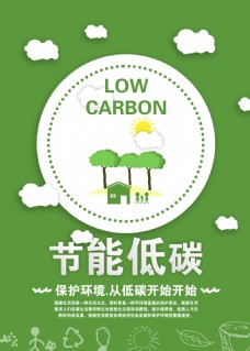 新生活低碳生活清新海报