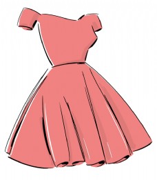 粉红裙子卡通矢量素材