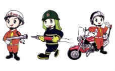 消防员卡通人物形象素材
