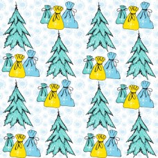 蓝色礼物袋圣诞节卡通素材