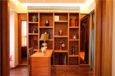 简洁装修简洁现代风格棕色书房装修效果图