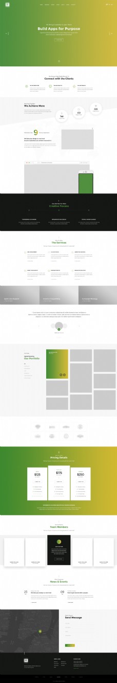 商务科技绿色渐变精美的科技商务网站模板首页