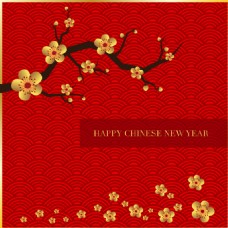 中国新年中国金色新年花卉素材