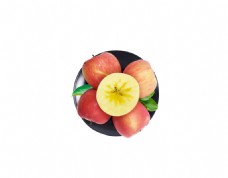 水果果实水果苹果果实绿植植物俯视图素材