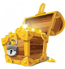 手绘卡通宝箱透明素材