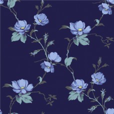 清新风格亮蓝色花朵植物壁纸图案