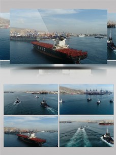 港湾轮船运货视频素材