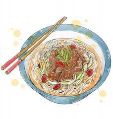 日式美食清新日式拉面料理美食装饰元素