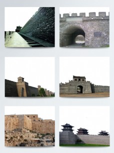古代建筑中国风古代坚挺城楼城墙建筑