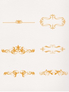欧式边框一组金色唯美字体设计元素