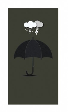 卡通雨伞矢量背景素