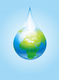 地球背景矢量创意环保地球水滴背景