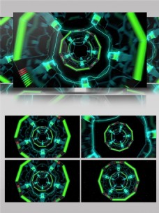绿光星际隧道动态视频素材