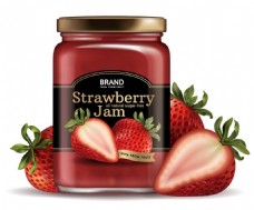 草莓罐头矢量素材下载