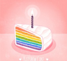 三角彩虹蛋糕矢量素材