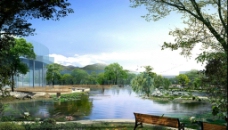 山水园林景观设计PSD分层素材图片