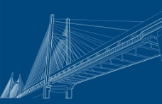 桥线稿图片