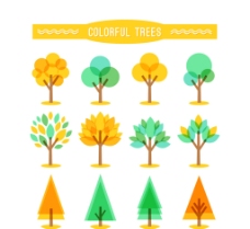 彩色树木 设计图片